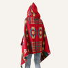 Autumn And Winter Horn Buckle Ethnic Style Hooded Cloak Shawl Bohemian Hooded Shawl, Size:135-175cm(B Style Blue)
