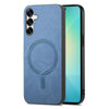 For Samsung Galaxy S25+ 5G Solid Color Retro Magsafe PU Back Cover Phone Case(Blue)