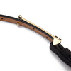 90cm Women Adjustable Leather Decorative Belt Casual Jeans Gold Buckle Thin Belt(Red)