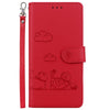 For Realme 13+ Global Cute Cats RFID Leather Phone Case(Red)