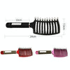 Retro Boar Bristles Hairdressing Big Curved Comb Curly Hair Massage Comb(Pink)