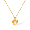 OPK GX2428 Vintage Stainless Steel Peach Heart Pendant Temperament Collarbone Necklace