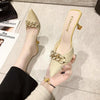 Baotou High-heeled Muller Slippers Women Outerwear Summer Stiletto Sandals, Size: 36(Ginger)