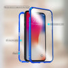 For iPhone XS Max Ultra Slim Double Sides Magnetic Adsorption Angular Frame Tempered Glass Magnet Flip Case(Black)