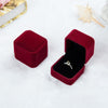 3 PCS Wedding Jewelry Accessories Square Velvet Jewelry Box Jewelry Display Case Gift Boxes Ring Earrings Box(Jujube red)
