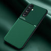 For Samsung Galaxy A36 Classic Tilt Strip Grain Magnetic PC Hybrid TPU Phone Case(Green)