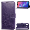 Lucky Clover Pressed Flowers Pattern Leather Case for ASUS ZB633KL, with Holder & Card Slots & Wallet & Hand Strap (Purple)