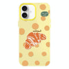For iPhone 16 Plus Skin Feeling Jelly TPU Hybrid PC Phone Case(Polka Dot Croissant Yellow)