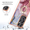 For Samsung Galaxy S25 Ultra 5G Electroplating Marble Dual-side IMD Phone Case with Ring(Rose Red 014)