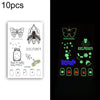 10 PCS Waterproof Color Luminous Tattoo Sticker Face Sticker(EX-032)