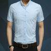 Men Business Shirt Short Sleeves Turn-down Collar Shirt, Size:XL(Light Blue)