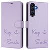 For Samsung Galaxy A16 4G Smile Embossing RFID Leather Phone Case(Light Purple)
