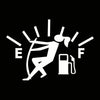 Female Pull Fuel Tank Pointer To Full Hellaflush Reflective Vinyl Car Sticker (White)