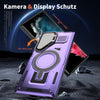 For Samsung Galaxy S23 Ultra 5G Shield Frame Holder MagSafe Phone Case(Purple)