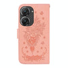 For Asus Zenfone 9 Butterfly Rose Embossed Leather Phone Case(Pink)