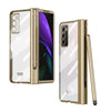 For Samsung Galaxy Z Fold2 5G Electroplating Hinge Phone Case with Stylus(Gold)