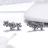 Flowers Zircon Earrings Sterling Silver Female Earrings Simple Earrings, Color:White