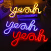 LED Yeah Neon Lights Bedroom Decoration Night Light(Pink Light)