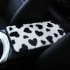 Plush Heart Pattern Car Center Console Cover Mat 32x19cm(Black)
