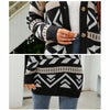 Autumn and Winter Female Diamond Loose Knitted Cardigan Jacquard Medium-length Sweater Jacket, Size: M(Brown)