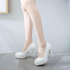 Pearl Lace Wedding Shoes Stiletto Women High Heels, Size:37(White)