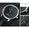 YAZOLE 503 Simple Line Pattern Dial Men Quartz Watch(Silver Shell Black Tray Black Belt)