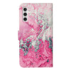 For Samsung Galaxy A26 5G Colored Drawing Marble Pattern Leather Phone Case(Pink Seawater)