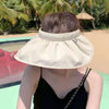 Black Gelatin Shell Shape Cap Dual-Use Headband Sunshade Hat Sunscreen Outdoor Sun Visor Hat, Size: M (56-58cm)(Beige)