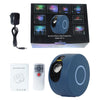 Star Projection Lamp Remote Control LED Colorful Laser Night Light EU Plug(Gray Blue)