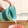 Medium 10L Folding Thickened Portable Plastic Bucket Outdoor Fishing Barrel Car Travel Wash Barrel(Light Green)