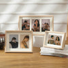 Wooden Wall-Mounted Pendulum Dual-Purpose Combination Photo Frame Style Four Frame Vertical(Wood Color)