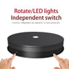 30cm Electric Rotating Turntable Display Stand  LED Light Video Shooting Props Turntable, Power Plug:110V US Plug(Black)