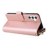 For Samsung Galaxy S25 5G 9-Card Slots Zipper Wallet Bag Leather Phone Case(Rose Gold)