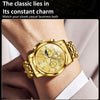 OLEVS 2859 Men Multifunctional Luminous Waterproof Quartz Watch(Gold)