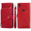 For alcatel  Axel/Lumos Zipper Bag Leather Phone Case(Red)