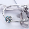 S925 Sterling Silver Ocean Journey Inlaid Blue Crystal Accessories Beaded DIY Bracelet Accessories