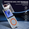 For Samsung Galaxy Z Flip6 lce Folding Series MagSafe Integrated Clear PC Phone Case(Orange)
