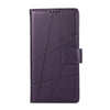 For Samsung Galaxy A36 PU Genuine Leather Texture Embossed Line Phone Case(Purple)
