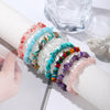 Women Boho Natural Gravel Beaded Bracelet Anklet(S2211-11 Colorful)