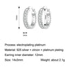 S925 Sterling Silver Simple Fine Flash Zircon Earrings