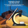 T17 3-in-1 RGB Atmosphere Light MagSafe Phone Watch Earphone Wireless Charger, Color: Black no Plug