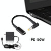 PD 100W 18.5-20V 5.5 x 2.5mm Elbow to USB-C / Type-C Adapter Nylon Braid Cable