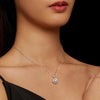 MSN017 Sterling Silver S925 Platinum Plated Zircon Simple Light Luxury Necklace