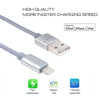 3A Woven Style Metal Head 8 Pin to USB Charge Data Cable, Cable Length: 2m(Silver)