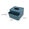 Simple Plastic Multifunctional Tissue Box Home Office Desk Storage Drawer Tray(Dark Blue)