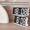 LED Bedside Alarm Clock Battery Plug-In Dual-Purpose Clock(White)