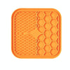 Silicone Licking Pad, Small Orange, Slow Feeder Dog Cat Bowl with Suction