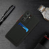 For Samsung Galaxy S21 Ultra 5G Card Slot Design Shockproof TPU Protective Case(Black)