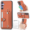 For Samsung Galaxy S25 Ultra 5G Wristband Kickstand Wallet Back Phone Case with Tool Knife(Brown)
