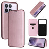 For Redmi K70 Carbon Fiber Texture Flip Leather Phone Case(Pink)
